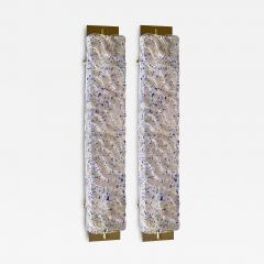 Luxury Gold Wall Sconces With Blue Graniglia Murano Glass Set of Two - 4592761