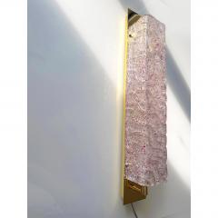 Luxury Gold Wall Sconces With Pink Ametista Graniglia Murano Glass Set of 2 - 4718817
