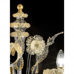 Luxury Italian Ca Rezzonico With Gold Flowers and Leaves Murano Glass - 4579005