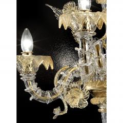 Luxury Italian Ca Rezzonico With Gold Flowers and Leaves Murano Glass - 4579007