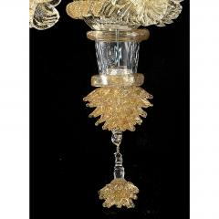 Luxury Italian Ca Rezzonico With Gold Flowers and Leaves Murano Glass - 4579008