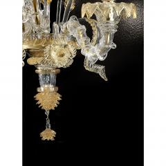 Luxury Italian Ca Rezzonico With Gold Flowers and Leaves Murano Glass - 4579009