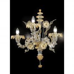 Luxury Italian Ca Rezzonico With Gold Flowers and Leaves Murano Glass - 4579011