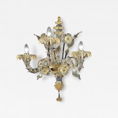 Luxury Italian Ca Rezzonico With Gold Flowers and Leaves Murano Glass - 4592720