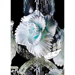 Luxury Romantic Venetian Floral Murano Glass Chandelier in White Clear - 4629921