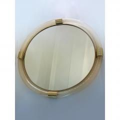 Luxury Round Torciglione Gold Murano Glass Wall Mirror in Barovier Style - 4629681