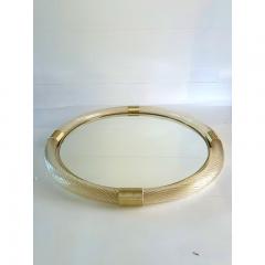 Luxury Round Torciglione Gold Murano Glass Wall Mirror in Barovier Style - 4629682