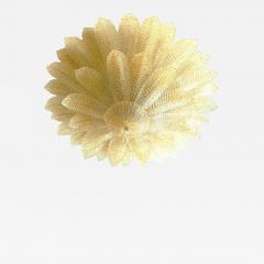 Luxury Venetian Amber Leaves Graniglia Murano Glass Flush Mount - 4630629