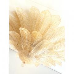 Luxury Venetian Amber Leaves Graniglia Murano Glass Flush Mount - 4735830