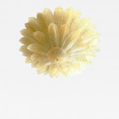 Luxury Venetian Amber Leaves Graniglia Murano Glass Flush Mount - 4738818