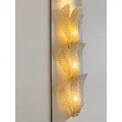 Luxury Venetian Scenographic Wall Sconces Whith Amber Graniglia Leaves Murano - 4718379