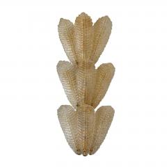 Luxury Venetian Scenographic Wall Sconces Whith Amber Graniglia Leaves Murano - 4718381