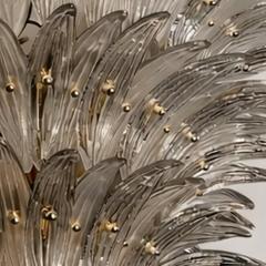 Luxury Venetian Smoked Fum Palmette Murano Glass Plating Gold Chandelier - 4492891