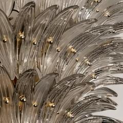 Luxury Venetian Smoked Fum Palmette Murano Glass Plating Gold Chandelier - 4567368