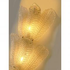 Luxury Venetian Wall Sconces in Amber Graniglia Leaves Murano Glass Set of Two - 4718344