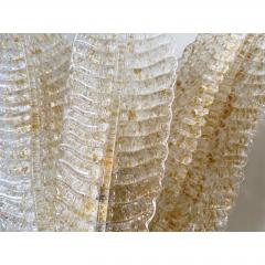 Luxury Venetian Wall Sconces in Amber Graniglia Leaves Murano Glass Set of Two - 4718345