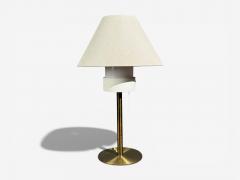 Luxus Table Lamps Brass Fabric Sweden 1960s - 4492250