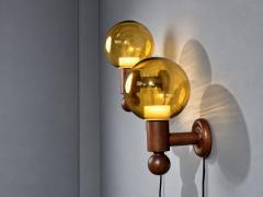 Luxus Vittsj Impressive Wall Sconces Dark Pine Tinted Glass Sweden 1960s - 4802402