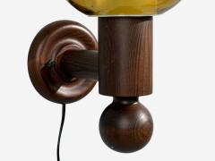 Luxus Vittsj Impressive Wall Sconces Dark Pine Tinted Glass Sweden 1960s - 4802408
