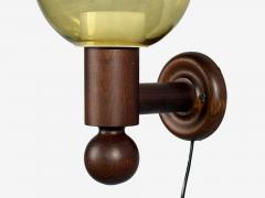 Luxus Vittsj Impressive Wall Sconces Dark Pine Tinted Glass Sweden 1960s - 4802409