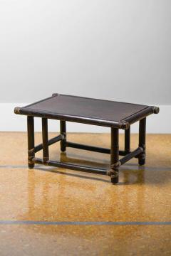 Lyda Levi Pair of Wooden Tables with Leather Bindings by Lyda Levi Mcguire San Francisco - 4364856