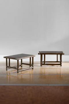 Lyda Levi Pair of wooden tables dark finish Lyda Levi McGuire 1970 - 3462084