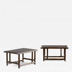 Lyda Levi Pair of wooden tables dark finish Lyda Levi McGuire 1970 - 3475283