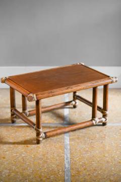 Lyda Levi Pair of wooden tables with leather bindings by Lyda Levi McGuire - 3420432