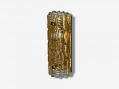 Lyfa Textured Glass Patinated Brass Wall Light Sweden 1970s - 4212368
