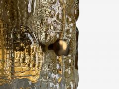 Lyfa Textured Glass Patinated Brass Wall Light Sweden 1970s - 4212370