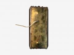 Lyfa Textured Glass Patinated Brass Wall Light Sweden 1970s - 4212373