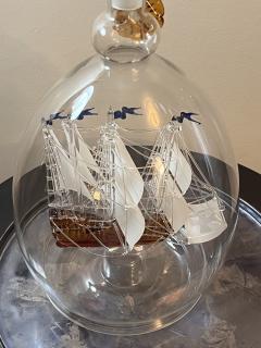 Lymington Glass Mystiques Company EXTRAORDINARY HANDBLOWN GLASS SHIP IN BOTTLE DECANTOR - 3043198