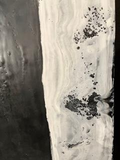 Lynn Basa Encaustic Black and White Stripe Panel Camino 2018 - 2943439