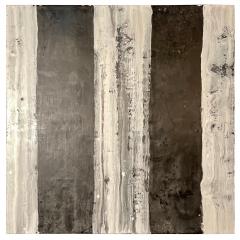 Lynn Basa Encaustic Black and White Stripe Panel Camino 2018 - 2943441