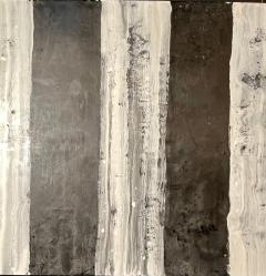 Lynn Basa Encaustic Black and White Stripe Panel Camino 2018 - 2943442
