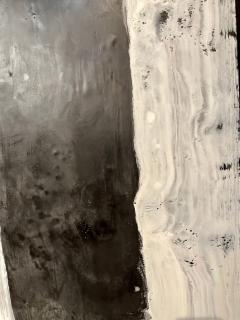 Lynn Basa Encaustic Black and White Stripe Panel Camino 2018 - 2943444