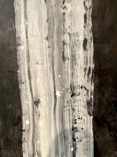 Lynn Basa Encaustic Black and White Stripe Panel Camino 2018 - 2943445