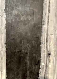 Lynn Basa Encaustic Black and White Stripe Panel Camino 2018 - 2943448