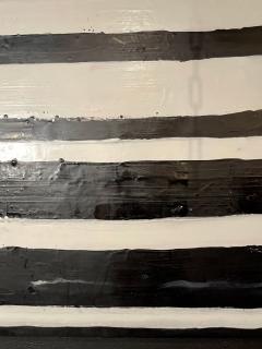 Lynn Basa Encaustic Black and White Stripe Panel Doppleganger 2013 - 2969959