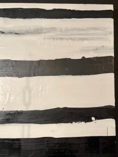 Lynn Basa Encaustic Black and White Stripe Panel Doppleganger 2013 - 2969962