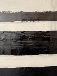 Lynn Basa Encaustic Black and White Stripe Panel Doppleganger 2013 - 2969964