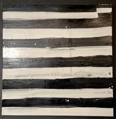 Lynn Basa Encaustic Black and White Stripe Panel Not So Simple 2012 - 2955451
