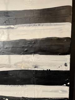 Lynn Basa Encaustic Black and White Stripe Panel Not So Simple 2012 - 2955453