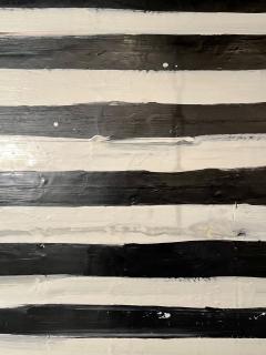 Lynn Basa Encaustic Black and White Stripe Panel Not So Simple 2012 - 2955454