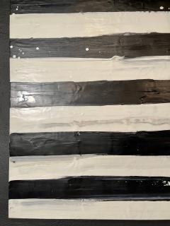Lynn Basa Encaustic Black and White Stripe Panel Not So Simple 2012 - 2955456