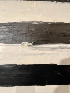 Lynn Basa Encaustic Black and White Stripe Panel Not So Simple 2012 - 2955457
