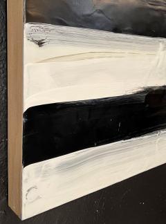 Lynn Basa Encaustic Black and White Stripe Panel Not So Simple 2012 - 2955458