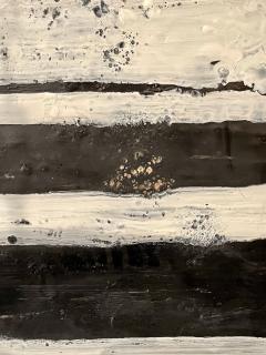 Lynn Basa Encaustic Black and White Stripe Panel The Speckled 2013 - 2973631