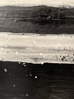Lynn Basa Encaustic Black and White Stripe Panel The Speckled 2013 - 2973632