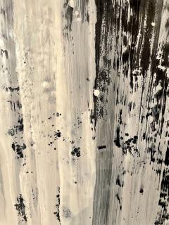 Lynn Basa Encaustic Black and White Stripe Panel Three Ways of Looking Black  - 3012938